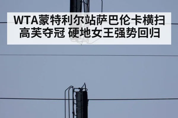 WTA蒙特利尔站萨巴伦卡横扫高芙夺冠 硬地女王强势回归（jiuyou game）